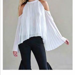 White open shoulder top